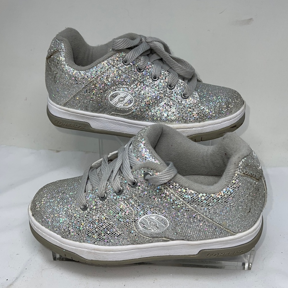 Heelys Size 2 Youth Children's Heelys Split Silver Glitter